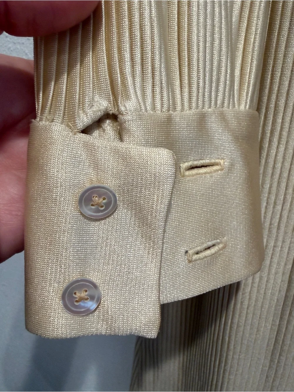 Vintage Ann Klein The Company Gold Pleated Tie Dress 1970’s